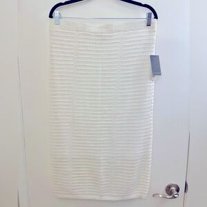 Eloquii White Knit Midi Pencil Skirt